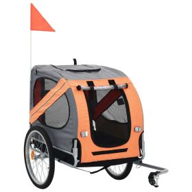 Dog Bike Trailer Orange and Gray