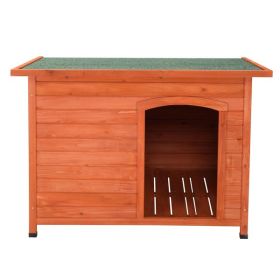 Waterproof Wood Dog House Pet Shelter Natural Wood Color L