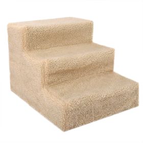 3 Steps Pet Stairs for Dogs and Cats - cream