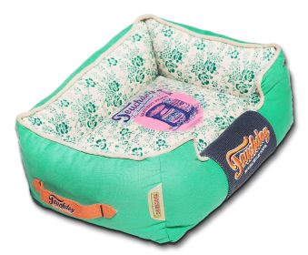 Touchdog Floral-Galore Vintage printed Ultra-Plush Rectangular Designer Dog Bed (size: large)