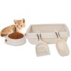 Pet Supplies Set Cat Kitten Dog Litter with Feeder Bowl and Litter Scoop